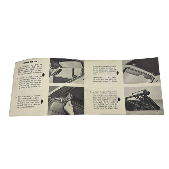 1962 GM Convertible Coupe Folding Power Top Operation & Care Manual Vintage Car - Picture 4 of 9